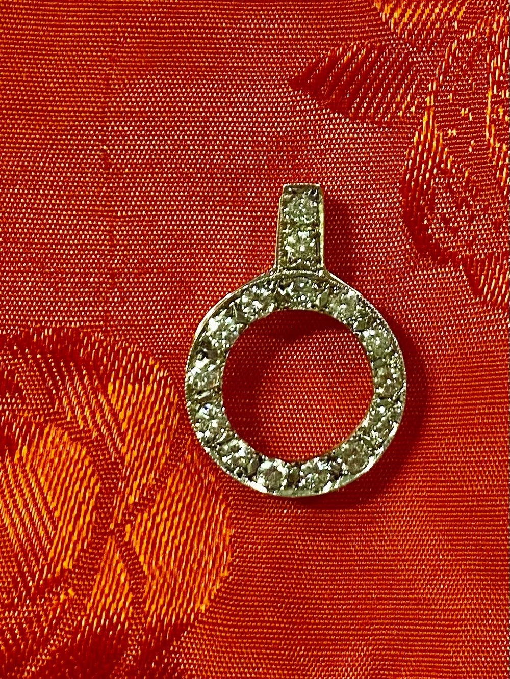 Diamond Circle Pendant Necklace - 1.8 CT 14k White Gold VS stones